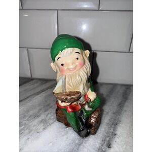 Vintage Homco Elf with Boat Making Toys Christmas‎ Ceramic FigurineOLA002